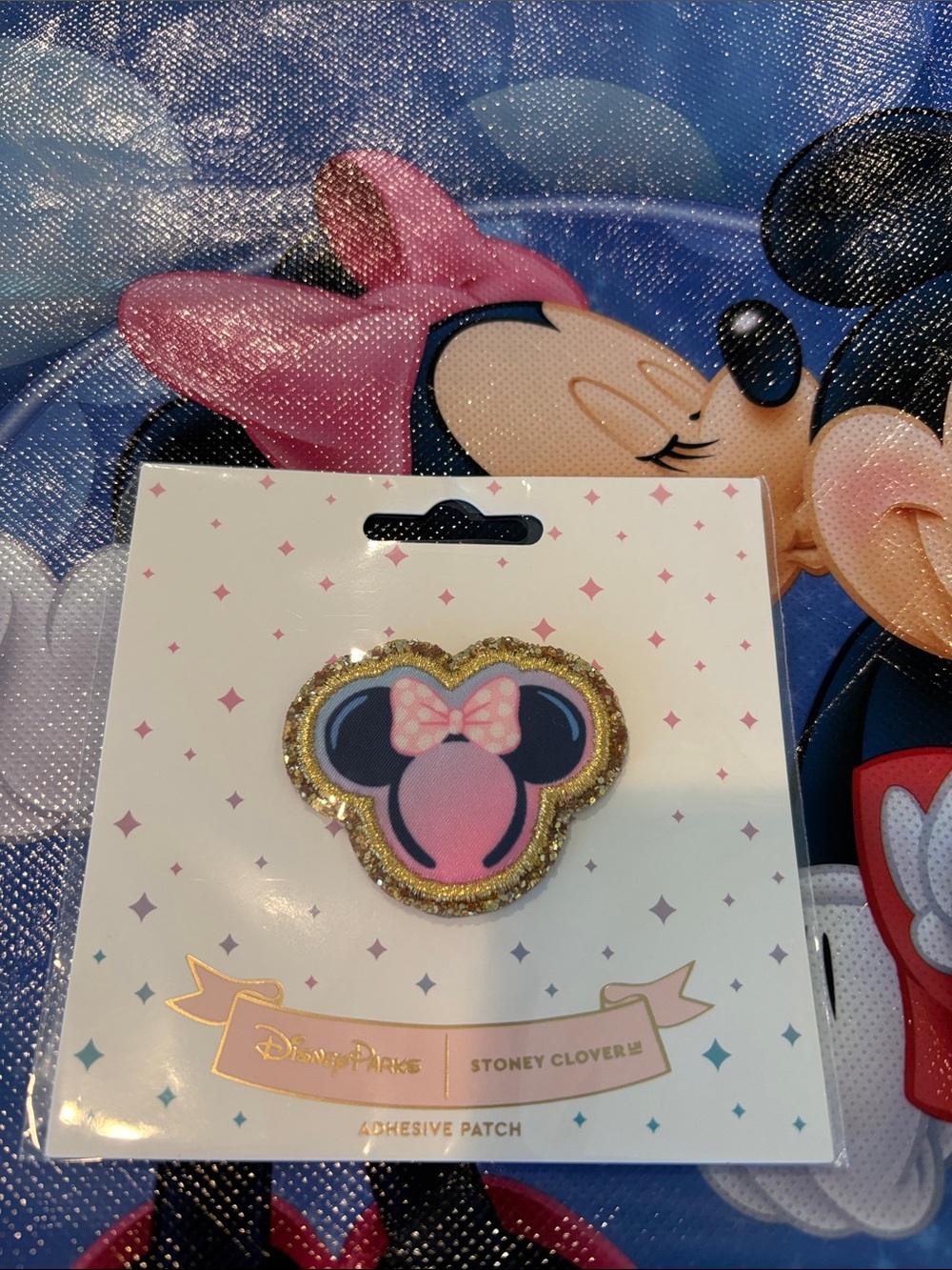 Stoney Clover Lane Pink Minnie Head Glitter Adhesive Patch